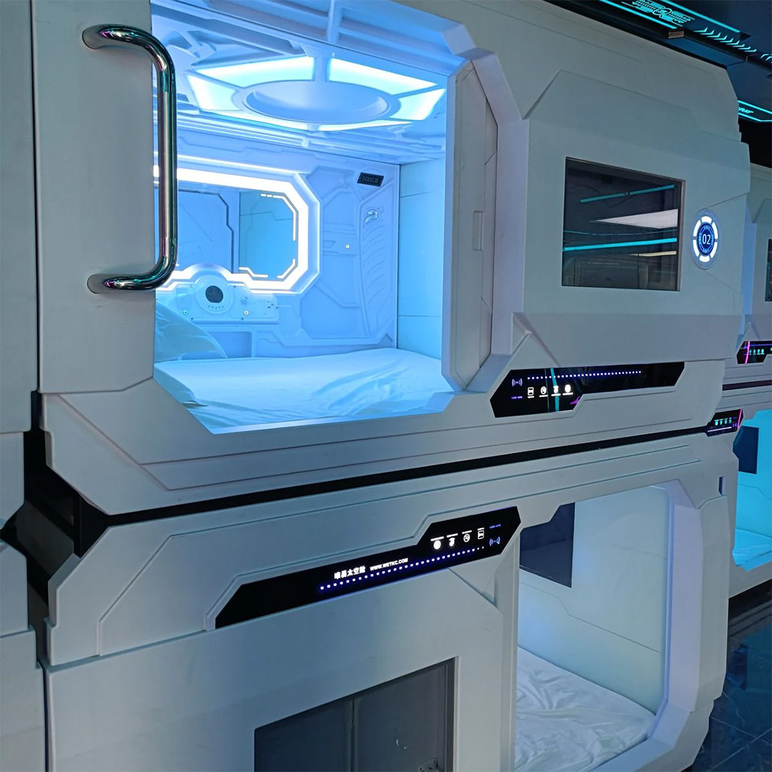 Futuristic Capsule Pods - Double Bed