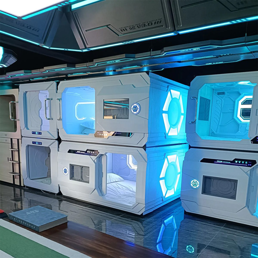 Futuristic Capsule Pods - Double Bed