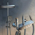 Better Homes Brass Shower Panel System – 4 Function Shower Set with 10″ Rainfall Head, Multi-Function Handheld, Dual Spray Gun, Adjustable Bar & Hidden Outlet – Matte Grey Finish