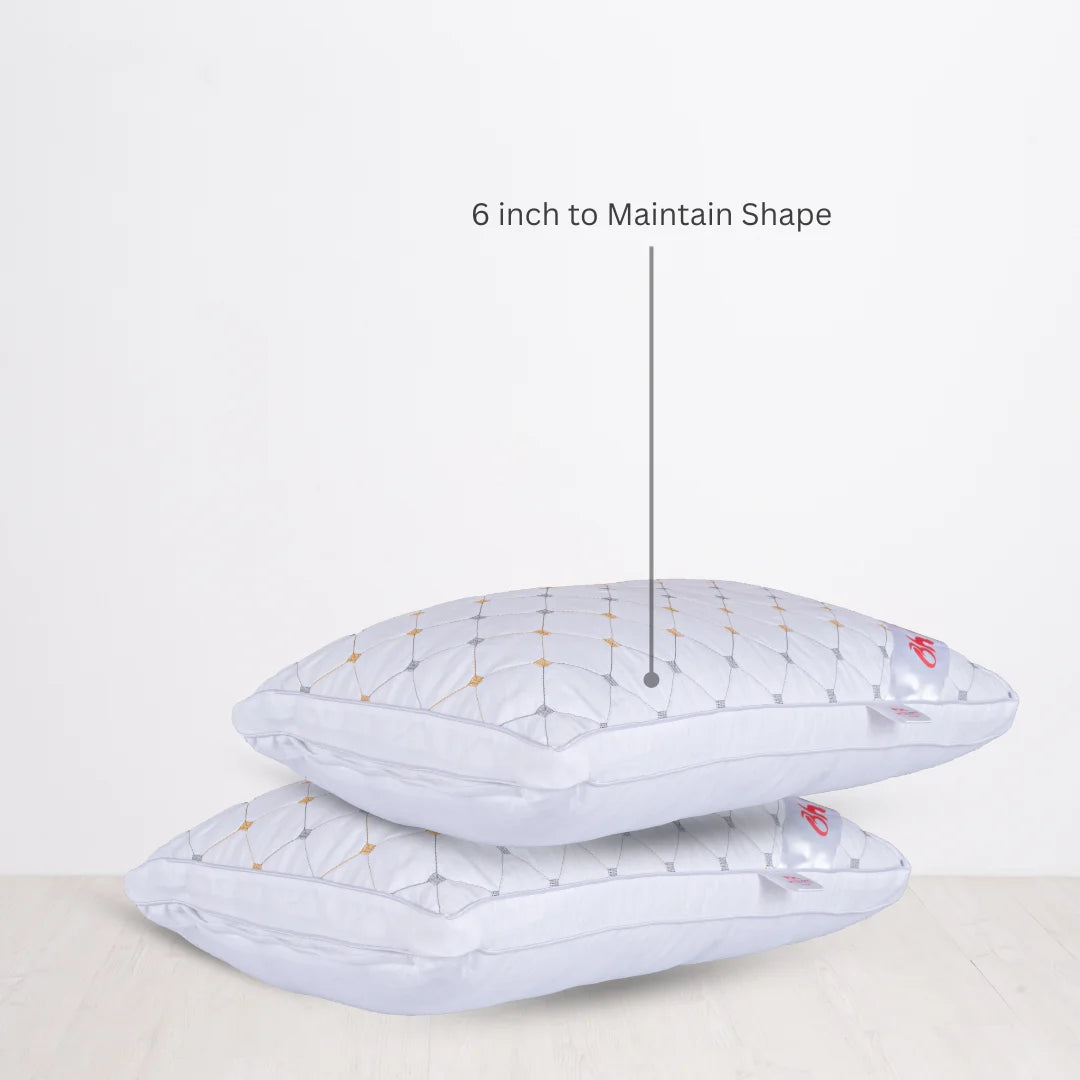Better Homes Premium Microfiber Pillow – Medium Size | Virgin Reliance Fiber Filled | Zigzag Print