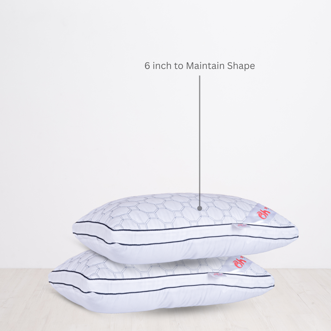 Better Homes Premium Microfiber Pillow – Medium Size | Virgin Reliance Fiber Filled | Circle Print