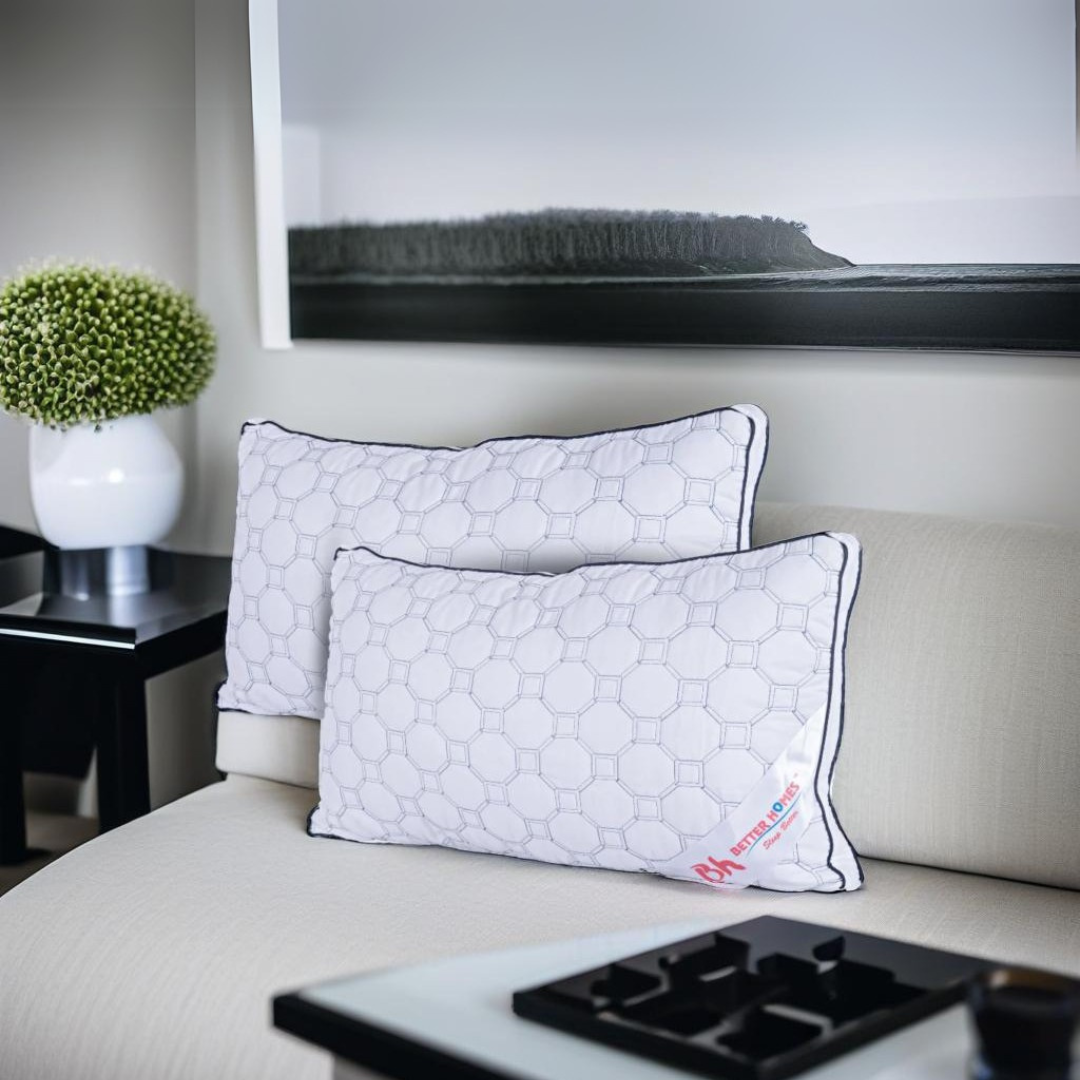 Better Homes Premium Microfiber Pillow – Medium Size | Virgin Reliance Fiber Filled | Circle Print