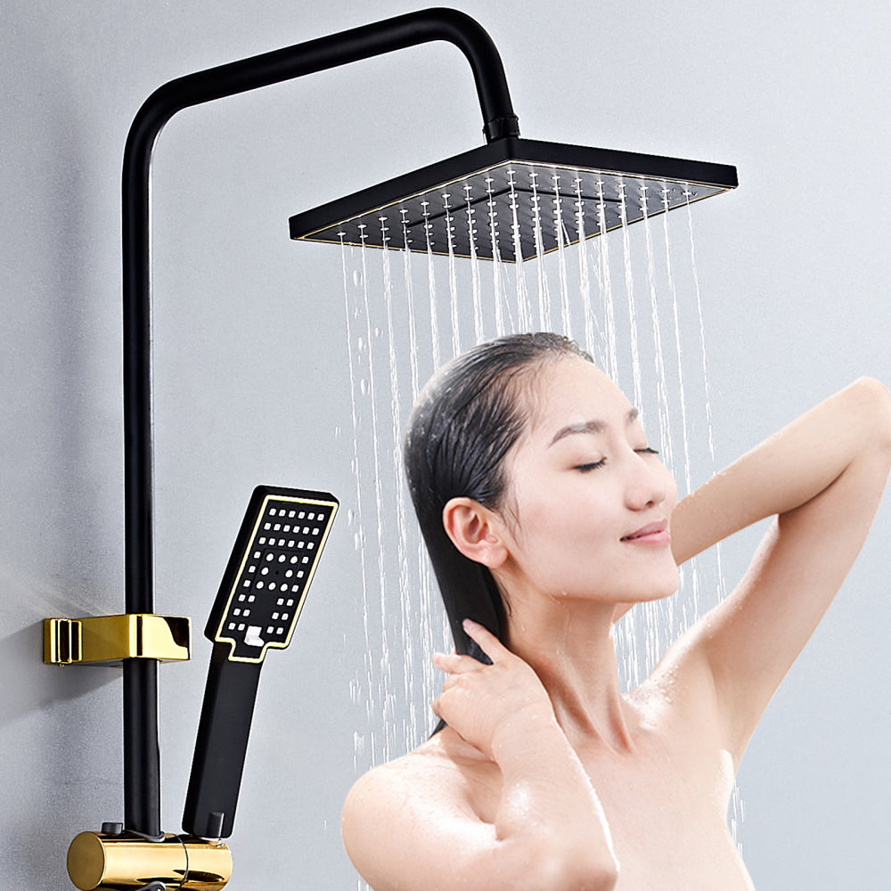 Better Homes Premium SS & Aluminum Shower Panel – 4-Function with 8″ Overhead Rain Shower & Zinc Alloy Spray Gun