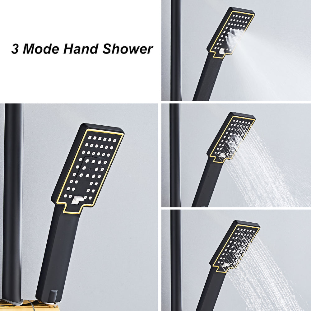 Better Homes Premium SS & Aluminum Shower Panel – 4-Function with 8″ Overhead Rain Shower & Zinc Alloy Spray Gun