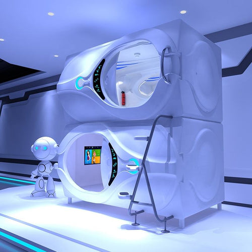 Better Homes Futuristic Space Capsule Bed Pod M-983-B – Smart Sleep Pod with Ventilation, LED Lighting & Control Panel - Single Bed