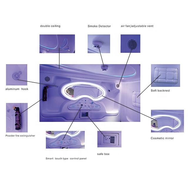 Better Homes Futuristic Space Capsule Bed Pod M-983-B – Smart Sleep Pod with Ventilation, LED Lighting & Control Panel - Single Bed