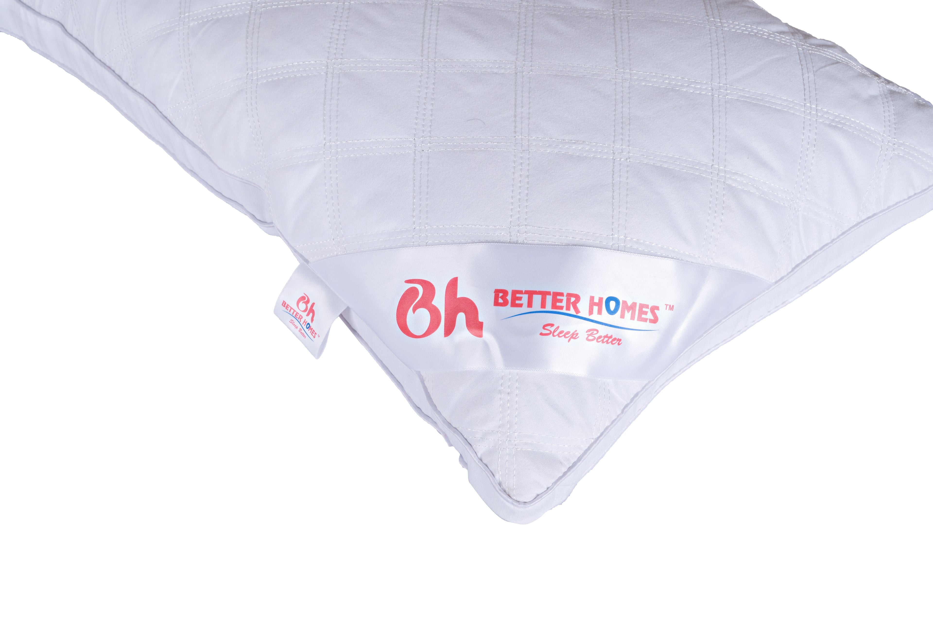 Better Homes Premium Microfiber Pillow – Medium Size | Virgin Reliance Fiber Filled | White Stitch