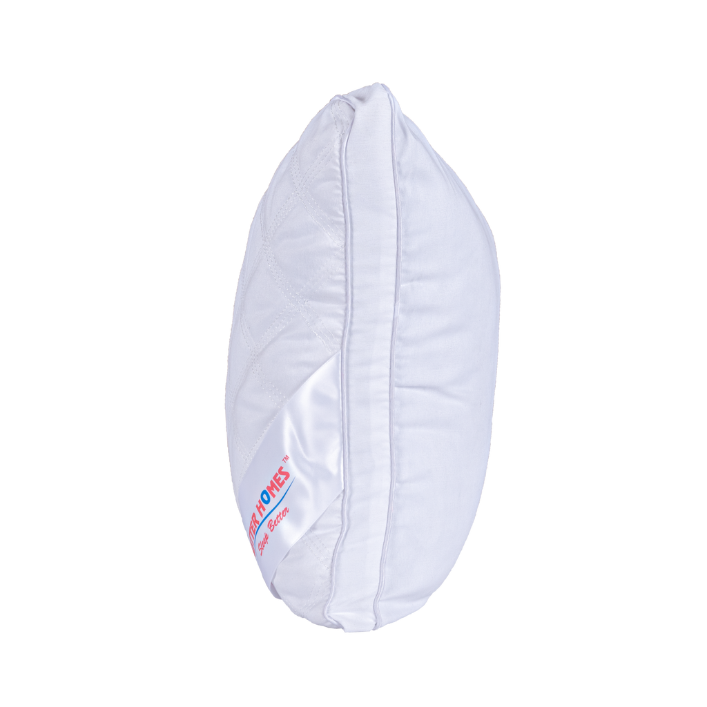 Better Homes Premium Microfiber Pillow – Medium Size | Virgin Reliance Fiber Filled | White Stitch