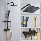 Better Homes Premium SS & Aluminum Shower Panel – 4-Function with 8″ Overhead Rain Shower & Zinc Alloy Spray Gun