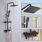 Better Homes Premium SS & Aluminum Shower Panel – 4-Function with 8″ Overhead Rain Shower & Zinc Alloy Spray Gun