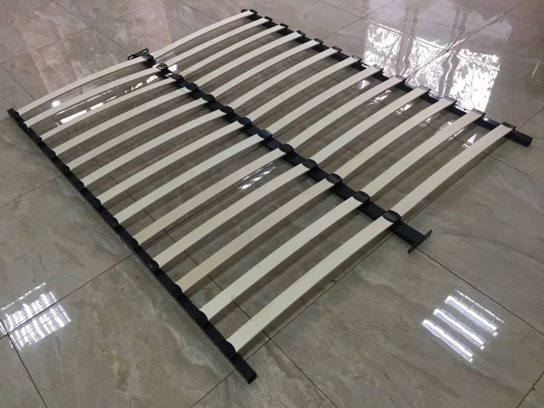 Premium Metal Bed Frame with Wooden Slats – Queen Size (150 x 200 cm)