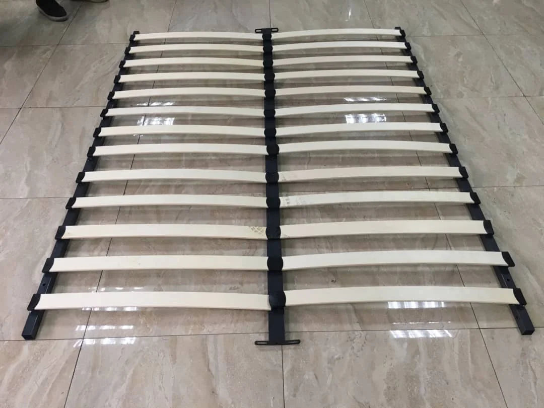 Premium Metal Bed Frame with Wooden Slats – Queen Size (150 x 200 cm)