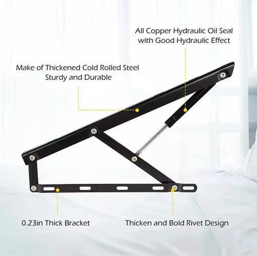 Better Homes Gas Hydraulic Bed Lift Mechanism – Heavy Duty Metal Frame for King & Queen Size Beds