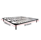 Premium Metal Bed Frame with Wooden Slats – King Size (180 x 200 cm)