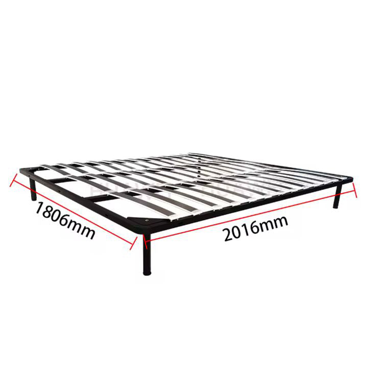 Premium Metal Bed Frame with Wooden Slats – King Size (180 x 200 cm)