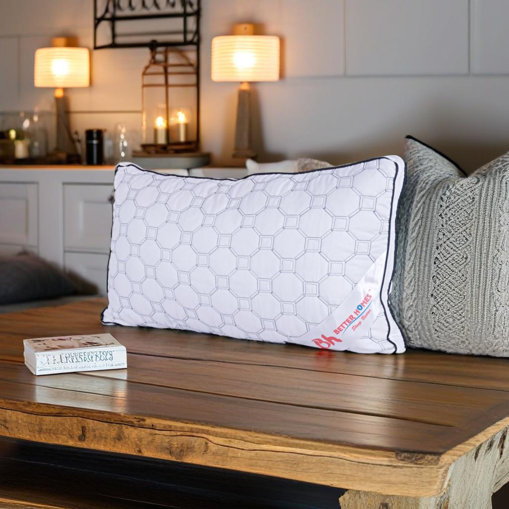 Better Homes Premium Microfiber Pillow – Medium Size | Virgin Reliance Fiber Filled | Circle Print