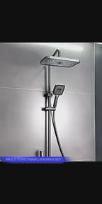 Better Homes Brass Shower Panel System – 4 Function Shower Set with 10″ Rainfall Head, Multi-Function Handheld, Dual Spray Gun, Adjustable Bar & Hidden Outlet – Matte Grey Finish